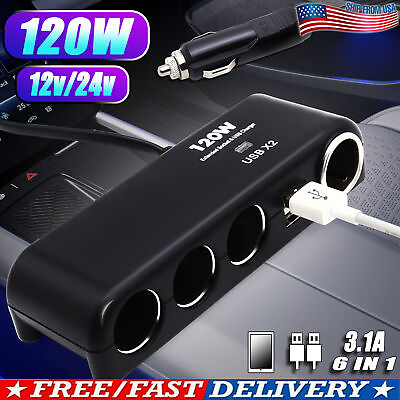 #ad #ad Fast Car Cigarette 12V 3.1A USB Quick Charger Multi Lighter Socket 4 Way Adapter $11.49