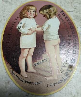 #ad * SCARCE* VICT TRADE CARD CUTE KIDS WOOL SOAP RAWORTH SCHODDE amp; CO. CHICAGO ILL $74.99