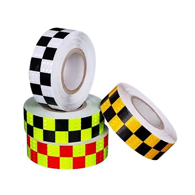 #ad 3M 10M 25M 38M Chequer Reflective Tape Conspicuity Sticker Safety Warning Sign $32.99
