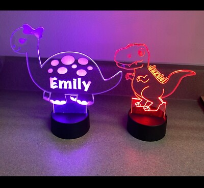 #ad Personalized Dinosaur LED sign Gifts For Kids Kids Home Decor Night Light $23.00