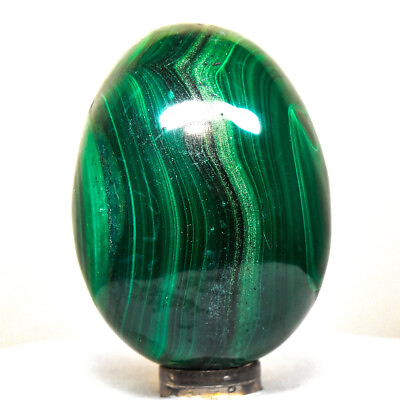 #ad 2.1quot; Banded Malachite Egg Natural Sparkling Mineral Polished Crystal Stone Congo $46.36