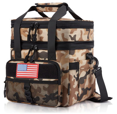 #ad Tactical Lunch Box Bag Insulated Thermal Cooler Camping Picnic Work Camouflage $27.99