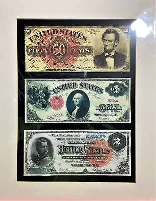 #ad Prints of reproduction us currency   11quot;x14quot; with  mats. Paper Money Copy#x27;s. $12.99