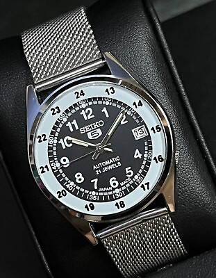 #ad Seiko 5 Automatic Silver Day Date Men#x27;s Wrist Watch $54.99