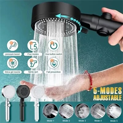 High Pressure Shower Head Multi Functional Hand Held Sprinkler With 5 Modes $5.99