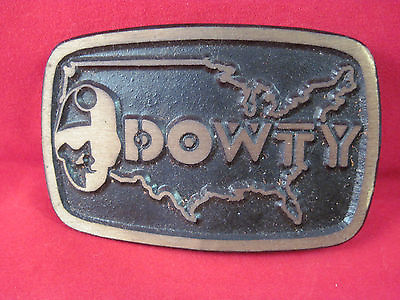 #ad Vintage Dowty Coal Miner Brass Mens Belt Buckle $7.69