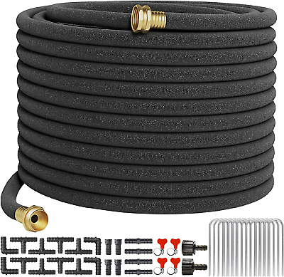 #ad Soaker Hose 150 FT for Garden BedsHeavy Duty Solid Brass Connector 1 2“ Ruber D $92.99