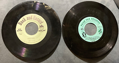 #ad Peter Pan Records 45s Lot Pinocchio Sing Along w The Grasshoppers 2 7quot; Vinyl $10.05