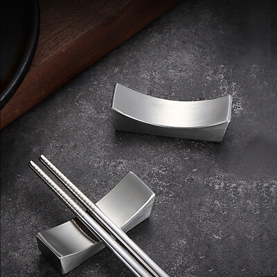 #ad 2PCS Stainless Steel Chopsticks Rest Spoon Fork Knife Holder Tableware Stand $8.79