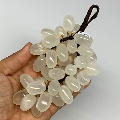 #ad 325.4g 6quot;x3.2quot; White Onyx Grape Bunch Stone Marble Decor @AfghanistanB26608 $24.00