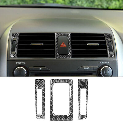 #ad 3Pcs Carbon Fiber Central Air Vent Outlet Cover Trim For Toyota Corolla 2006 12 $13.60
