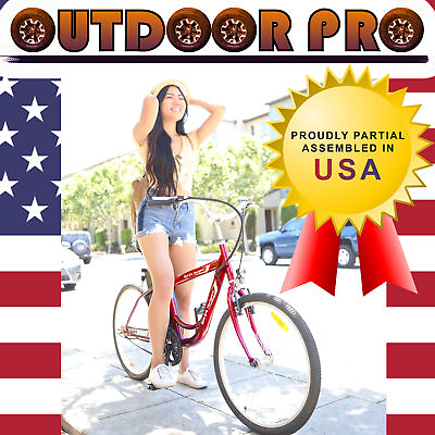 Electric Bicycle Power Bike 24V 250W Lithium Red E Bike Assembled in USA $599.95