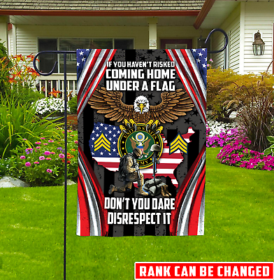 #ad Custom Name Veteran US Army Navy Garden Flag House Flag Home Decor Memorial Day $9.50
