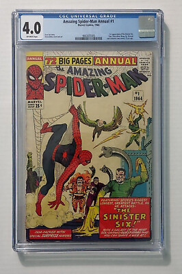 #ad 1964 Amazing Spider Man Annual 1 CGC 4.0 1st Sinister 6:KravenElectroMysterio $2399.99