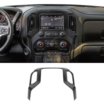 #ad Center Console Navigation Panel Cover Trim For Chevy Silverado 19 24 Black Wood $28.39