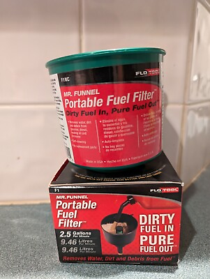 #ad Mr Funnel FloTool Portable Fuel Filter Removes Dirt F1 2.5 Gal $9.00
