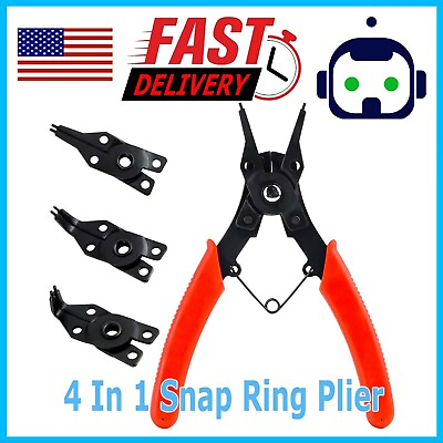 #ad 4 in 1 Snap Ring Pliers Plier Set Circlip Combination Retaining Clip Heavy Duty $5.95