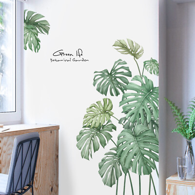 #ad Tropical DIY Green Leaf PVC Vinyl Removable Nursery Mural Decal Wall Sticker 42quot; GBP 12.99