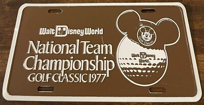 #ad 1977 Walt Disney World Golf Classic Booster License Plate Mickey Orlando Florida $229.99