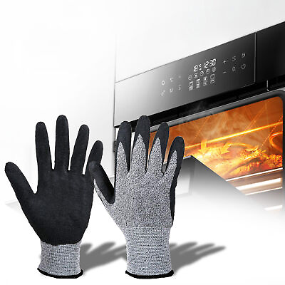 #ad 1Pair BBQ Gloves Heat Resistant Oven Mitts Silicone Cooking Pots Barbecue Gloves $10.83