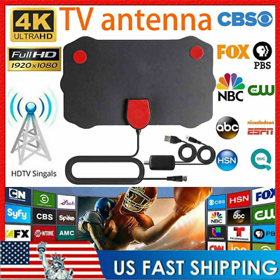 #ad 5600 Miles Range TV Antenna Digital HD Antena Indoor HDTV 1080P 4K 13ft Cable $5.89