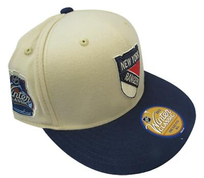 #ad New York Rangers Mens OSFA Reebok 2012 Winter Classic Flatbrim Flex Fit Hat $24 $10.02