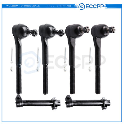 #ad 6pcs Inner Outer Tie Rod Ends Adjusting Sleeve For 1965 1968 Chevrolet Impala $43.49