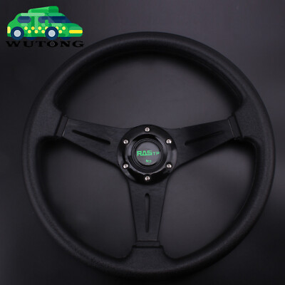 #ad #ad Black 14INCH Universal Aluminum Racing Steering Wheel Drifting Deep Dish 6 Bolt $25.99