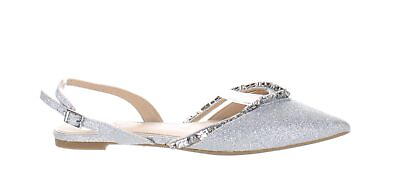 #ad Badgley Mischka Womens Silver Slingbacks Size 7 7606361 $27.74