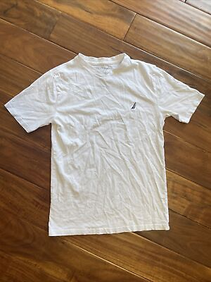 #ad Nautica Tshirt Boys White Short Sleeve T Shirt Kids Size Large 14 16 $7.00