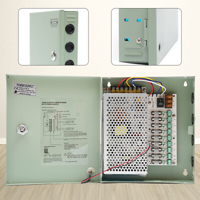 Channel Power Supply Box for CCTV 9 CH Security Camera Surveillance 10A DC $23.46