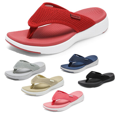 #ad Women#x27;s Arch Support Soft Cushion Flip Flops Summer Beach Walking Thong Sandals $22.99