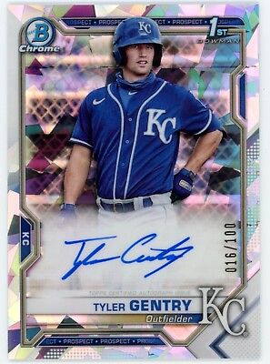 #ad ⚾️ 2021 Bowman Chrome TYLER GENTRY 1st Atomic Refractor 100 Auto CPA TG⚾️ $39.99