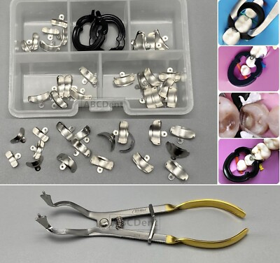 #ad Dental Sectional Matrix Systems Bands Tofflemire Seperate Ring Clamp Plier Kit $29.99