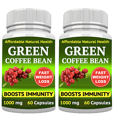 #ad Pure Green Coffee Bean Extract QUICK WEIGHT LOSS 1000 mg 120 Diet Capsules $19.99