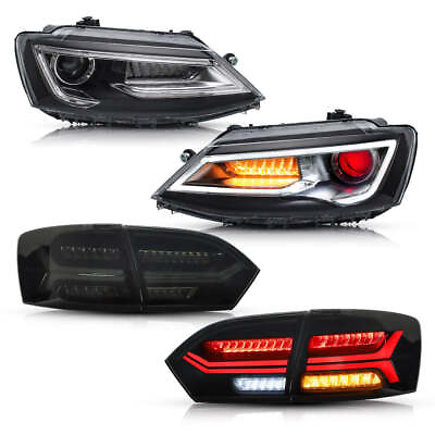 #ad Demon Eyes LED HeadlightsSmoke LED Tail Light For Volkswagen VW Jetta 2011 2014 $615.99