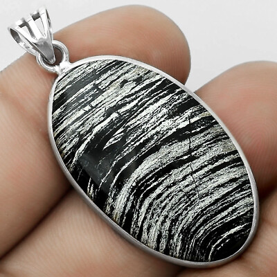 #ad #ad Natural Silver Leaf Obsidian 925 Sterling Silver Pendant Jewelry P 1001 $8.99