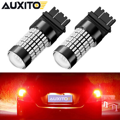 #ad AUXITO 3157 3156 Brake Stop Tail Indicator Light Turn Signal LED Bulbs Super Red $19.94
