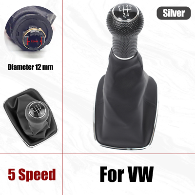 #ad Silver 5 Speed 12mm Car Gear Shift Knob Head For Volkswagen Mk4 Golf Jetta Bora $29.00