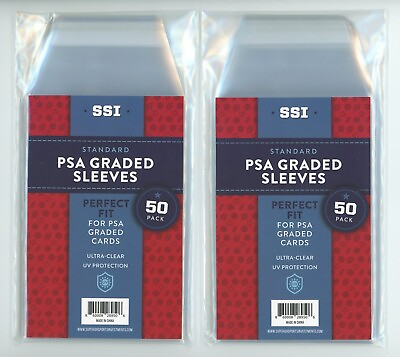 100 NEW Standard PSA Graded Sleeves SSI Packs For Sports and Gaming Cards $8.95