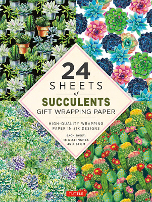 #ad 24 Sheets Of Succulents Gift Wrapping Paper: High Quality 18 X 24 45 X 61 ... $15.33