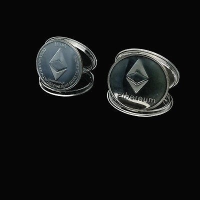 #ad Ethereum ETH Crypto Silver Collectible Coin $3.46