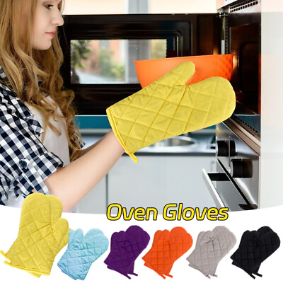 #ad 1 Pair Oven Gloves Cooking Microwave Thick Heat Resistant Cooking Pot Mitts New AU $17.46