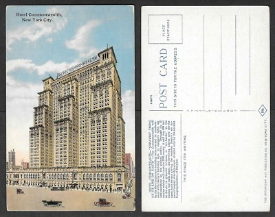 #ad Old Postcard New York City Hotel Commonwealth $3.50