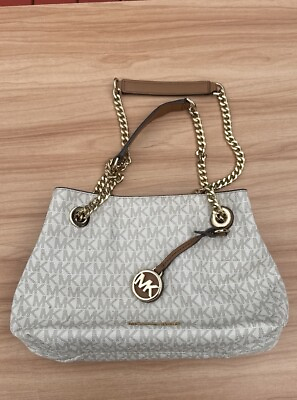 #ad Michael Kors Signature Leather Handbag Vanilla Jet Set Chain Purse $34.50