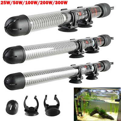 #ad 25W 300W Submersible Water Vitreous Heater Heating Rod For Aquarium Fish Tank $14.24