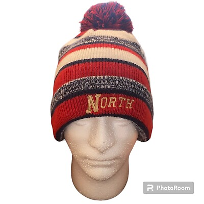 #ad New Era “North” Blue White amp; Red Beanie Hat Cap One Size $14.95