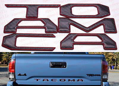 #ad Tailgate Insert Tailgate Letters fits 2016 2020 Toyota Tacoma Black Fiber Red $28.89