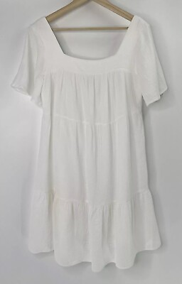 #ad Rails Women’s White Gauze Cotton Tiered Valentina Dress Flowy Size Medium $50.87