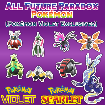 Pokemon Scarlet and Violet #x27;Shiny 6IV Paradox Pokemon ALL Violet EXCLUSIVES #x27; $14.99